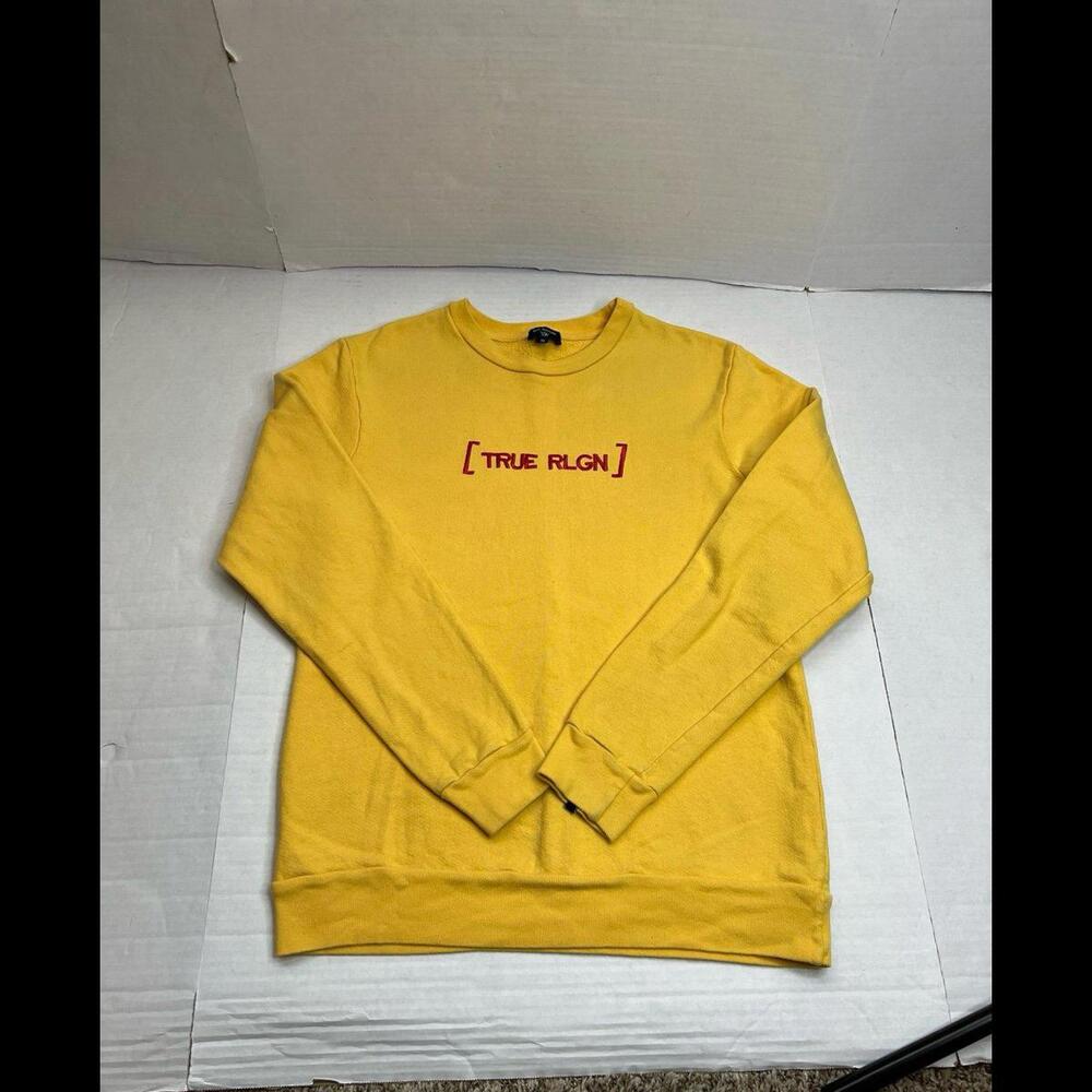 True Religion Sun Yellow‎ Crewneck Sz Small